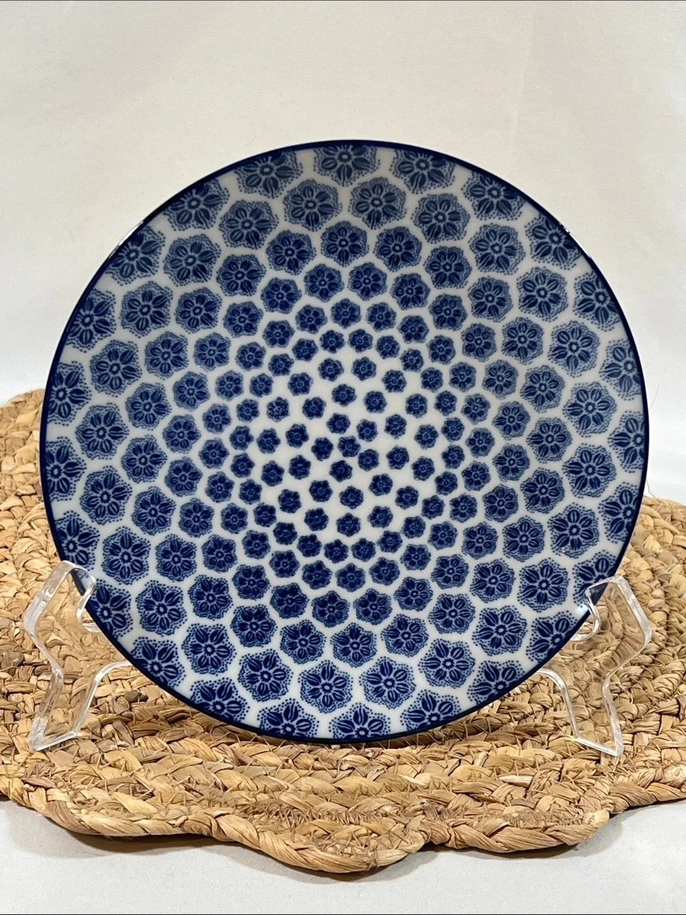 IKEA ENTUSIASM Side Plate Dessert Wall Art patterned blue & white 7